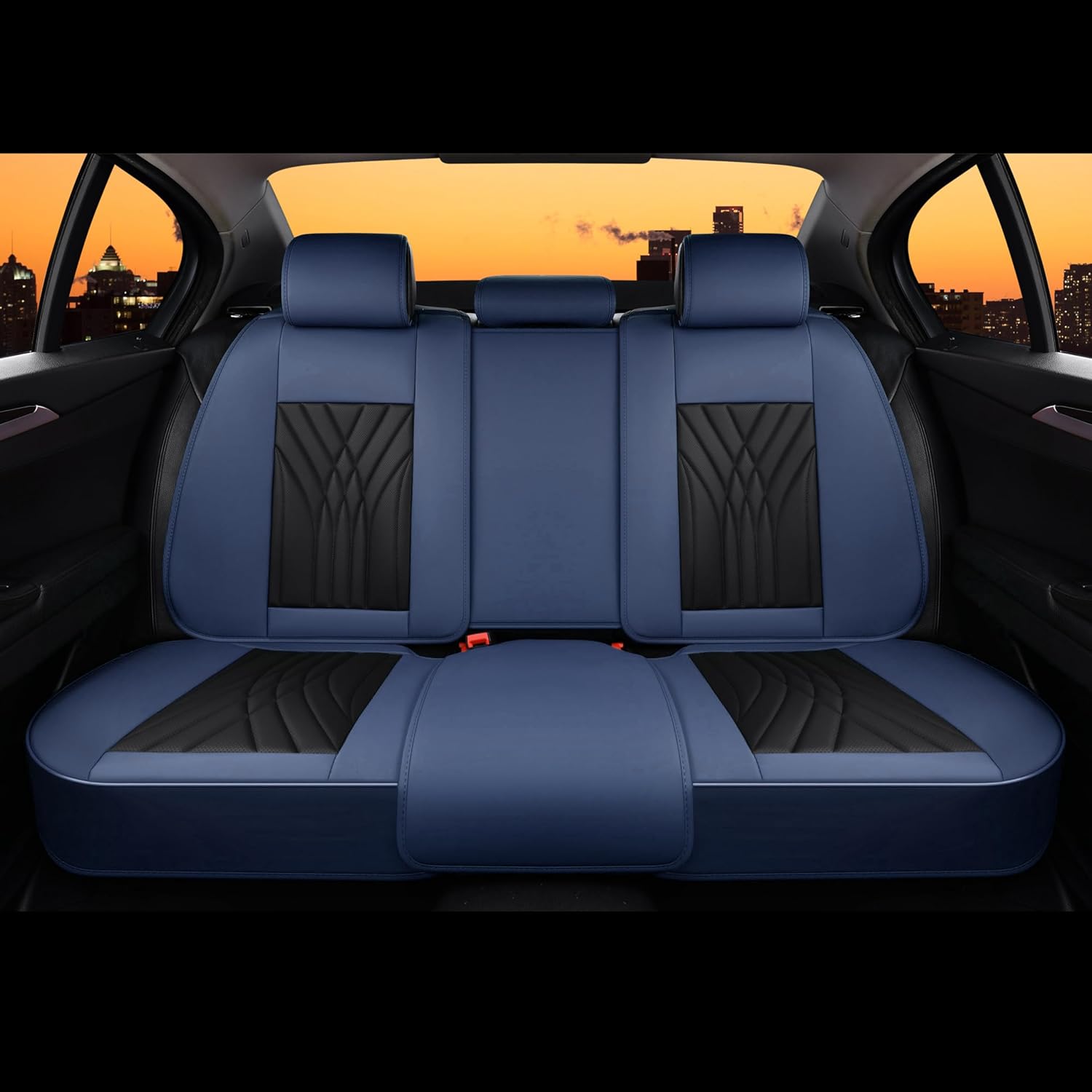 FLORICH - Juego completo de fundas de asiento de piel, fundas universales para 5 asientos, protector de asiento de coche, cojín de piel para asiento de coche, fundas de asiento de automóvil marrones,