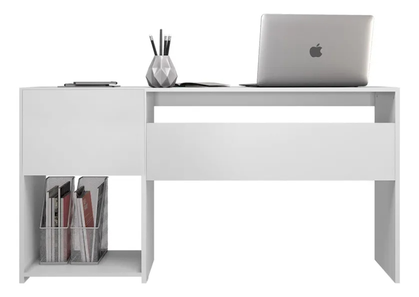 Escritorio Notável Móveis Mesa office 2 gavetas mdp de 1210mm x 760mm x 410mm blanco Mate