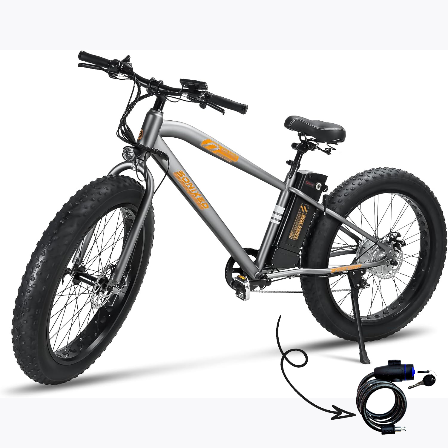 Bicicleta Eléctrica para Adultos,Motor de 500W, con Batería Removible de 48V 10 AH, Velocidad Máxima de 40 km/h, Neumáticos de 26”,Transmisión Shimano 6 velocidades,130kg, VB26 Cruiser