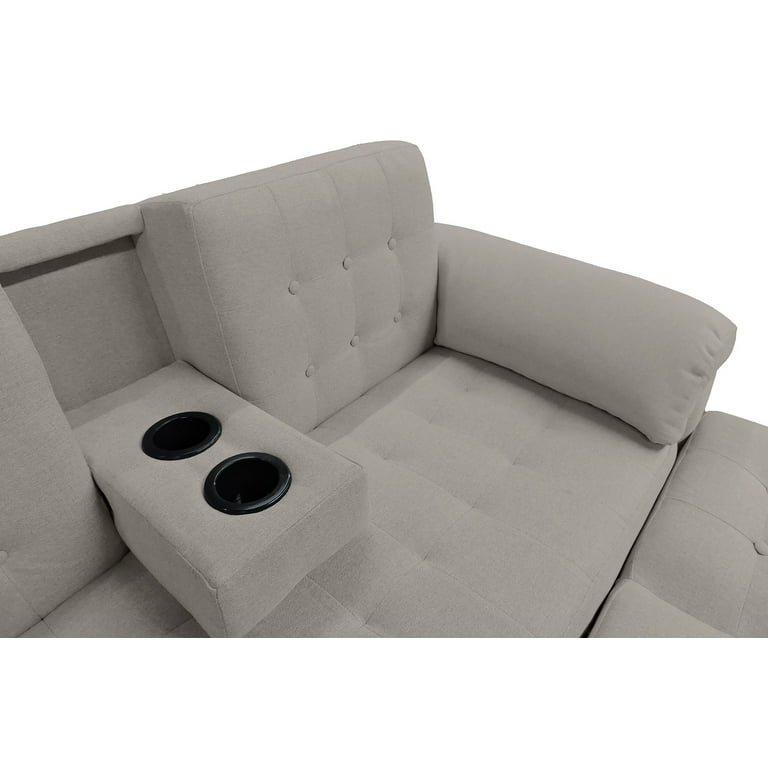 Sala Modular Reversible De Lino Gris ClaroModelo Brunello