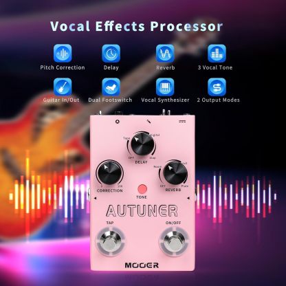 MOOER Harmonier - Procesador de efectos vocales para guitarra, pedal vocal, micrófono para grabación de transmisión en vivo (MVP2)