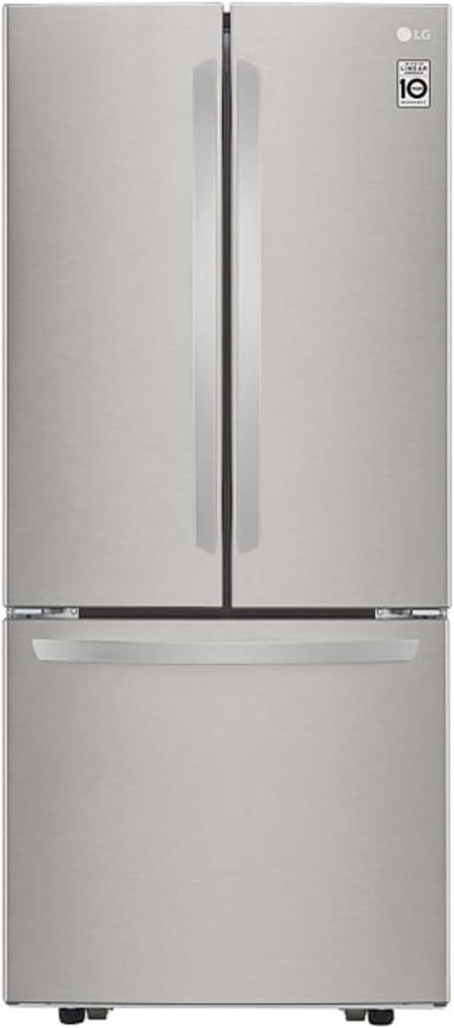 Refrigerador LG French Door 22 pies cúbicos, Acero Inoxidable con Autodiagnóstico Smart Diagnosis, descongelacion automatica, gris, modelo GF22BGSK