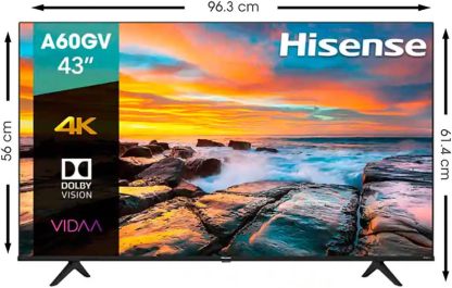 Hisense Pantalla 43" 4K Smart TV UHD 43A60GV VIDAA