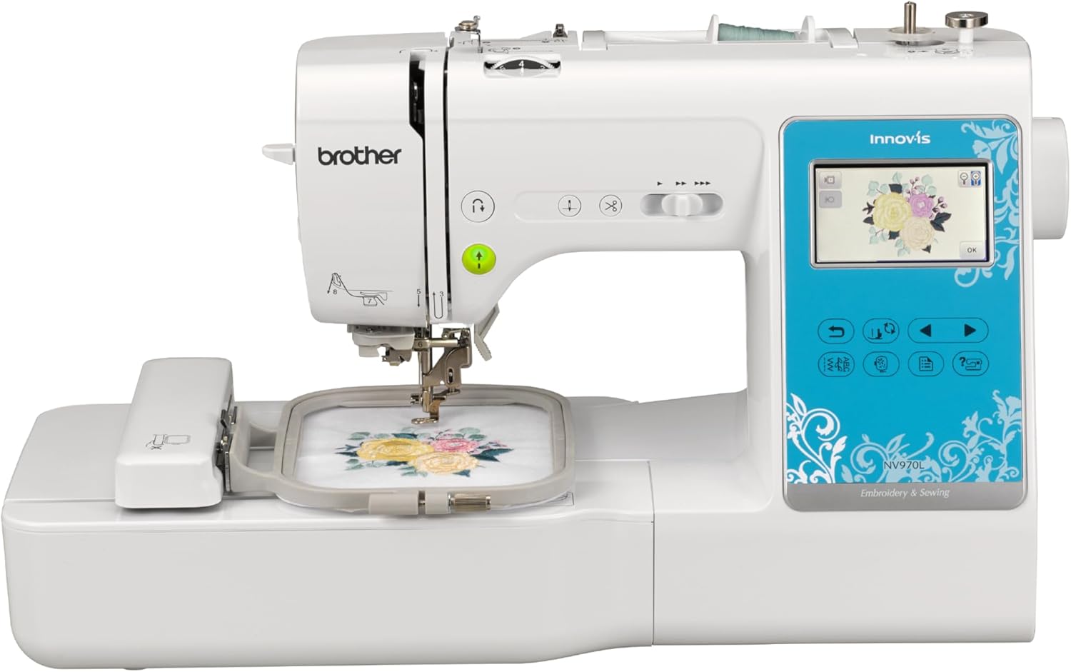 BROTHER Máquina de Bordar y Coser NV970L | Conexión Wifi Integrada | 181 Puntadas de Costura | 135 diseños de bordado | Pantalla a Color LCD, Portátil | Principiantes, Profesionales y Emprendedores