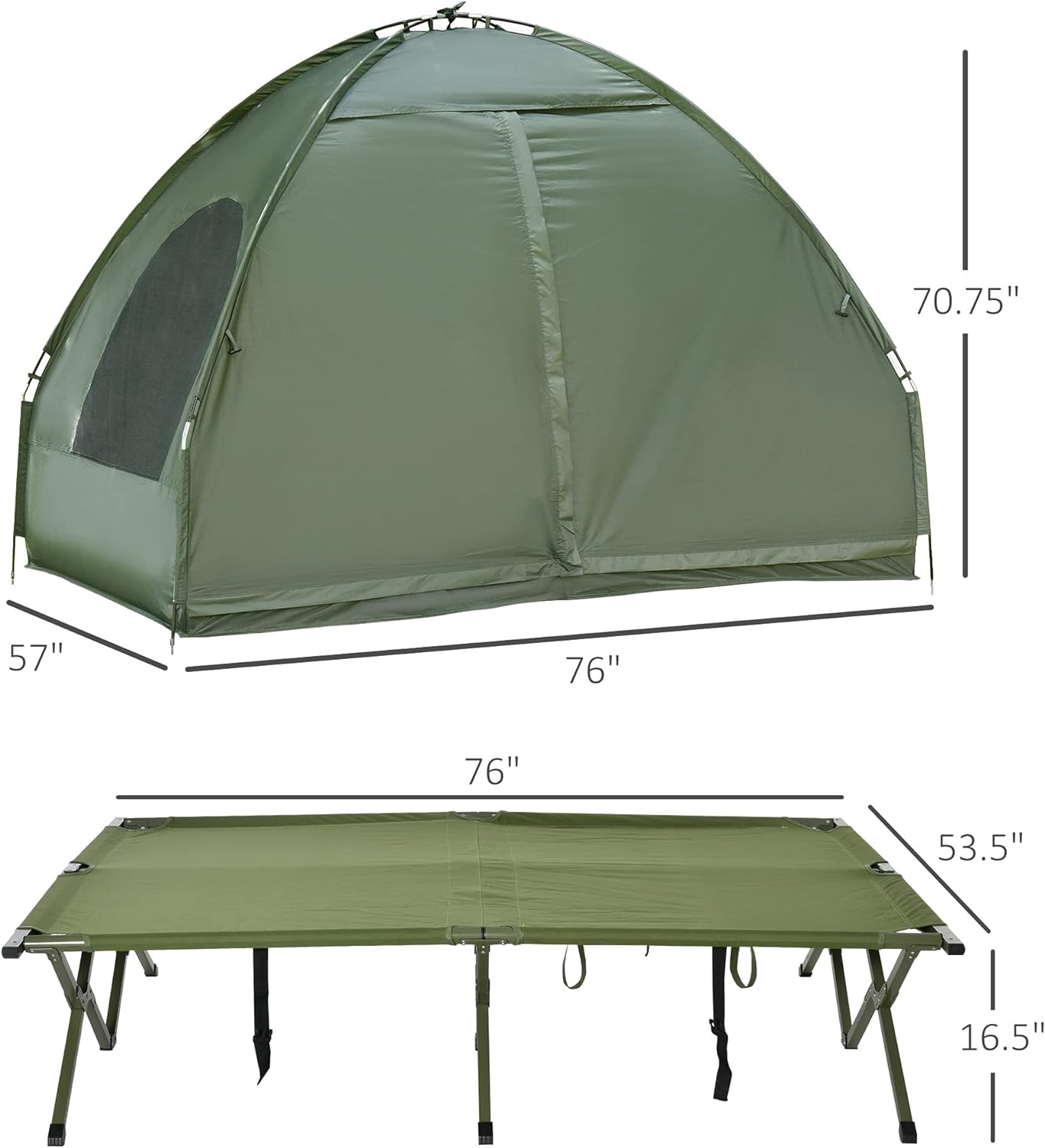 Outsunny - Cuna plegable para 2 personas con tienda, colcha y colchón de aire grueso, tienda de campaña 4 en 1 para senderismo al aire última intervensión, picnic, viajes