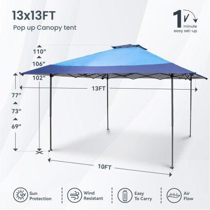 PHI VILLA - Toldo parasol con bloqueo UV de 4 x 4 m con kits de herramientas, pantalla de cenador para patio al aire libre, eventos de jardín-toallita mágica esponja