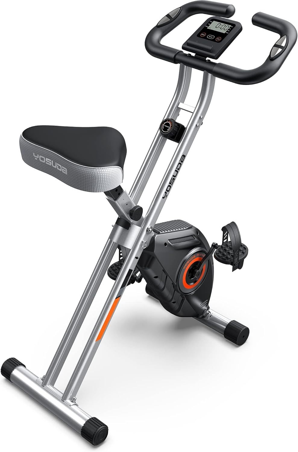 YOSUDA Bicicleta estática plegable 2 en 1 para personas mayores de 270 libras, bicicleta X magnética con 8 niveles de resistencia, para entrenamiento de gimnasio en casa