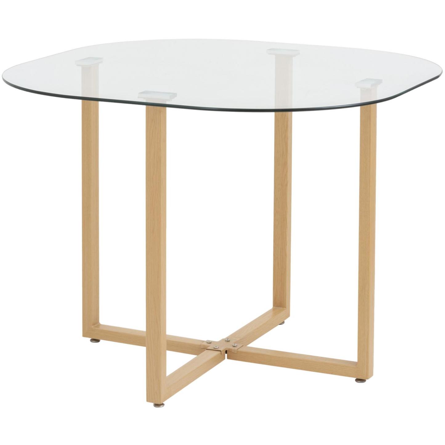 Comedor Graph 4 Sillas Mesa Rectangular 100x100x75 cm Natural/Transparente