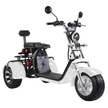 Patinete eléctrico para adultos de 3 ruedas, motocicleta eléctrica con asiento para pasajero