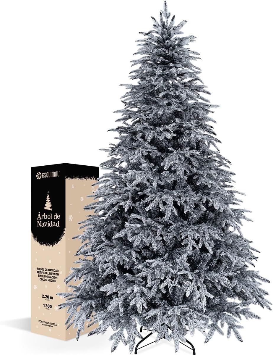 ESQUIMAL Árbol de Navidad Escarchado Ramas PVC y PE, Cedro del Himalaya Frondoso (Verde Nevado, 1.8 m)