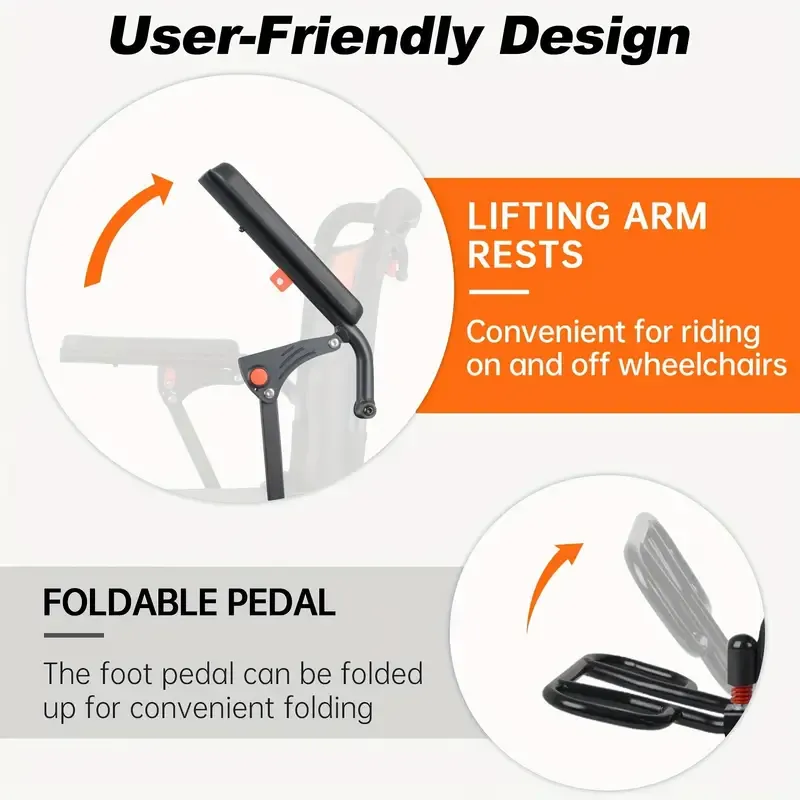 Silla de ruedas ligera para adultos con mango telescópico, silla de ruedas de transporte plegable, peso 26.7 libras, para personas mayores, soporta 220 libras, gris oscuro, fina silla de ruedas para regalo de Halloween o Navidad.