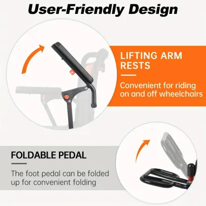 Silla de ruedas ligera para adultos con mango telescópico, silla de ruedas de transporte plegable, peso 26.7 libras, para personas mayores, soporta 220 libras, gris oscuro, fina silla de ruedas para regalo de Halloween o Navidad.