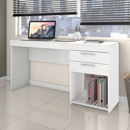 Escritorio Notável Móveis Mesa office 2 gavetas mdp de 1210mm x 760mm x 410mm blanco Mate