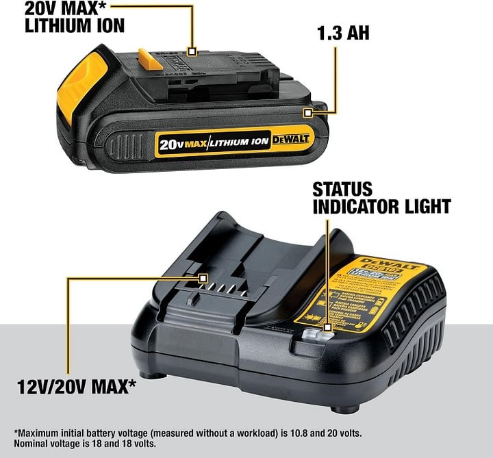 DEWALT - Taladro inalámbrico de 20 V MAX, driver de impacto, kit combinado de herramientas eléctricas de 2 herramientas, juego de herramientas eléctricas sin escobillas con 2 baterías y cargador