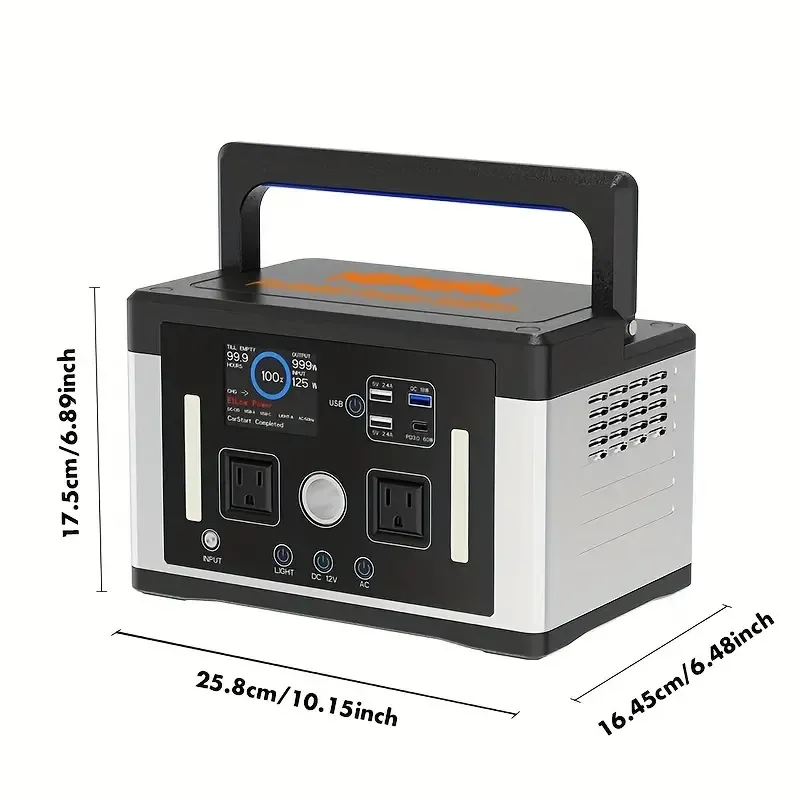Estación de energía portátil Eurler P700 700W con capacidad de 577Wh para camping al aire libre y emergencias, todo en uno. Almacenamiento de energía solar con batería LiFePO4. Salida de CA 120V 60Hz 700W.