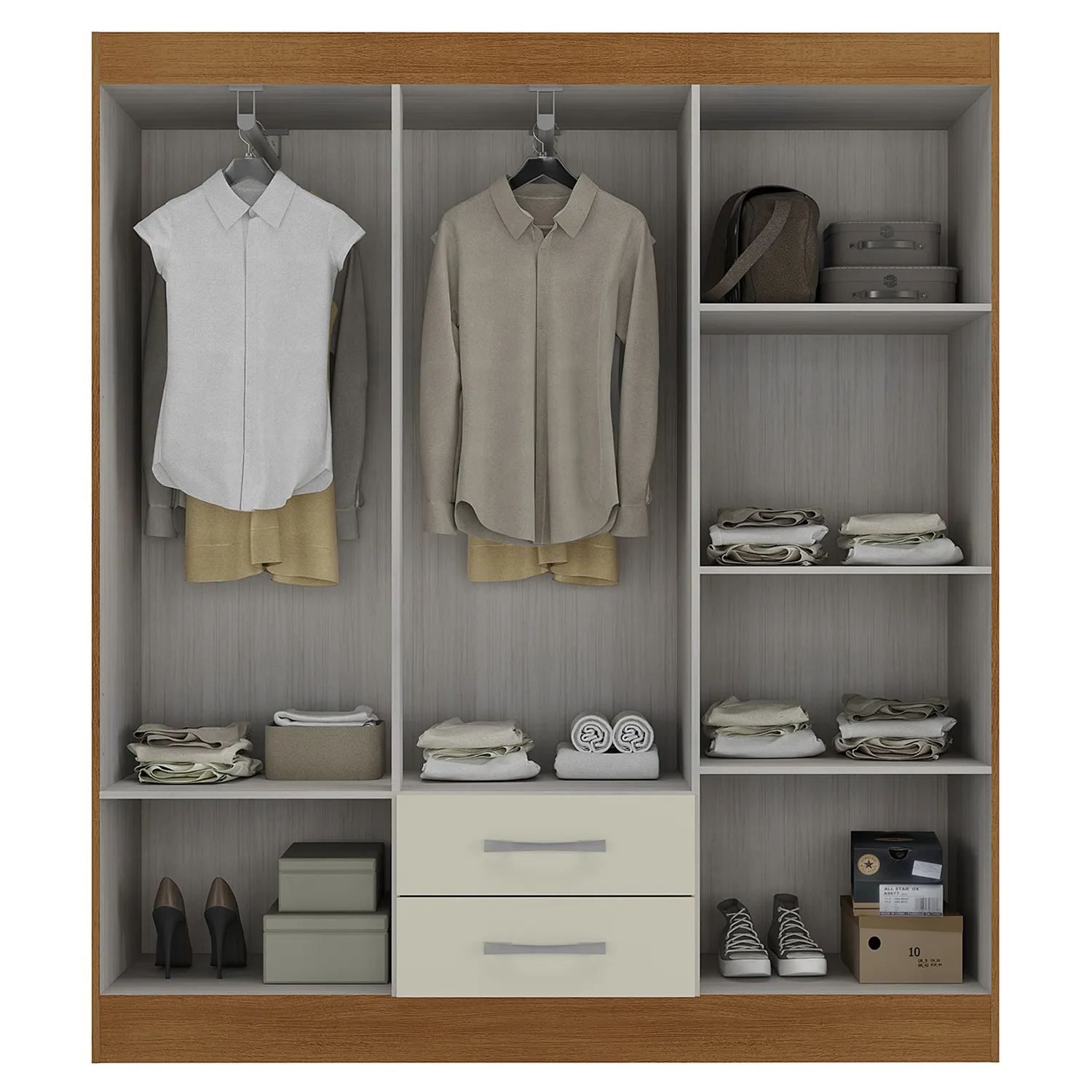 Combo Clóset 6 Puertas + Cómoda 10 Cajones Off White R6210
