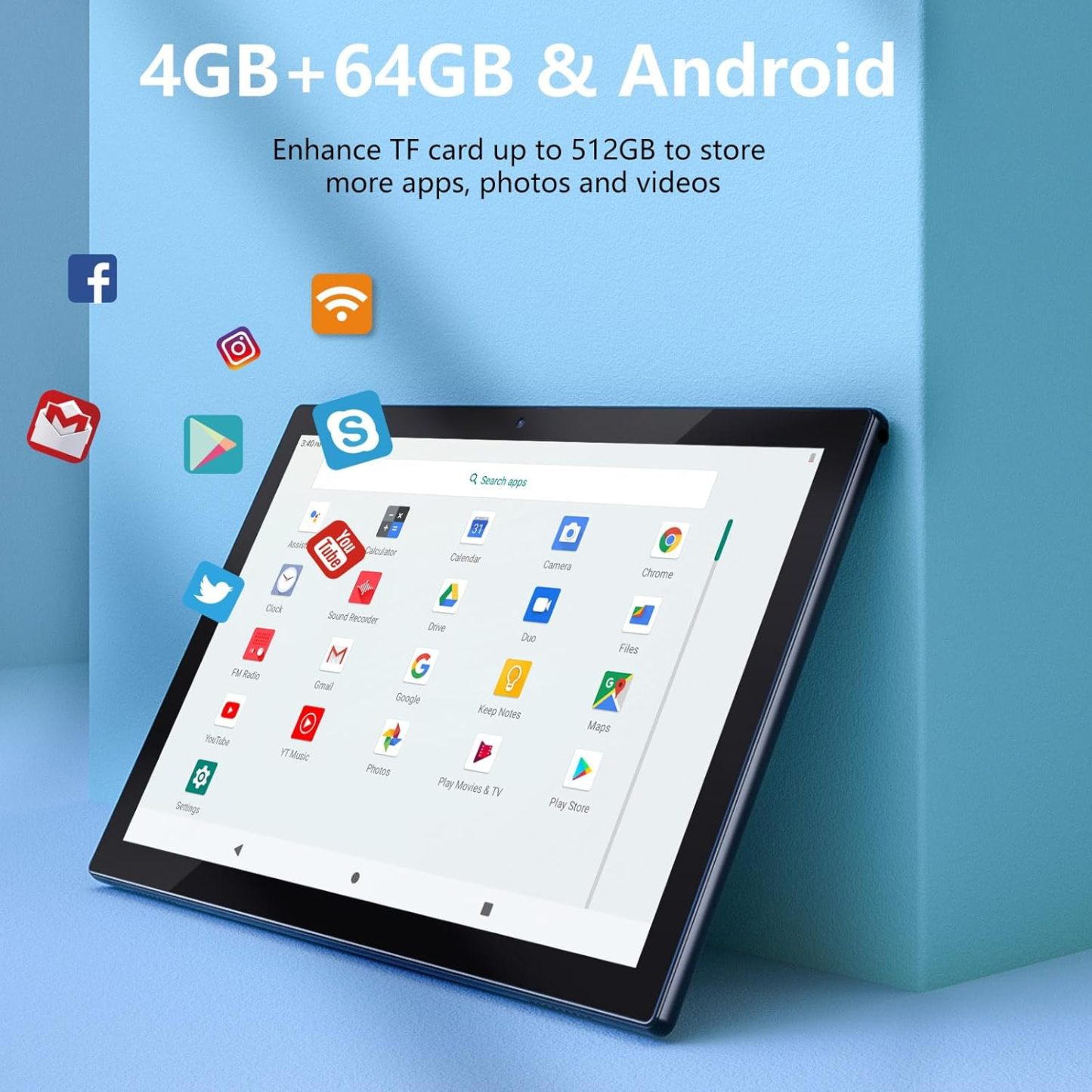 Tablet con teclado 2 en 1, Android 11, 10.1 pulgadas FHD, con teclado/mouse/funda/lápiz capacitivo/película templada, 64 GB+2 GB, Wi-Fi, cámara dual 8 MP, procesador quad core, batería 6,000 mAh, rosa
