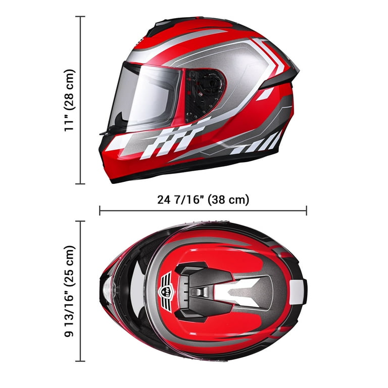 AHR RUN-F3 Full Face Motorcycle Helmet DOT Approve Lightweight Street Bike Touring Racing XL AHR Modern