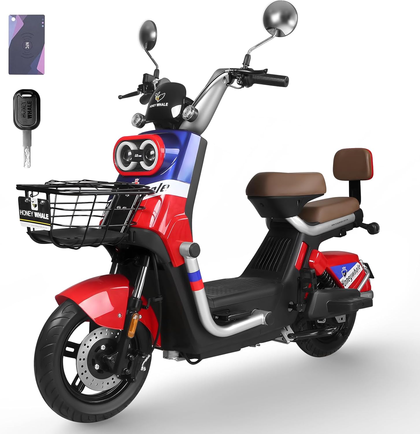 HONEYWHALE KC PRO Bicicleta Electrica para Adultos, Moto Electrica con Alarma, Potencia Motor Hasta 800W, Velocidad Máxima 45KM/H, Autonomía 60KM, Compatible con Desbloqueo NFC