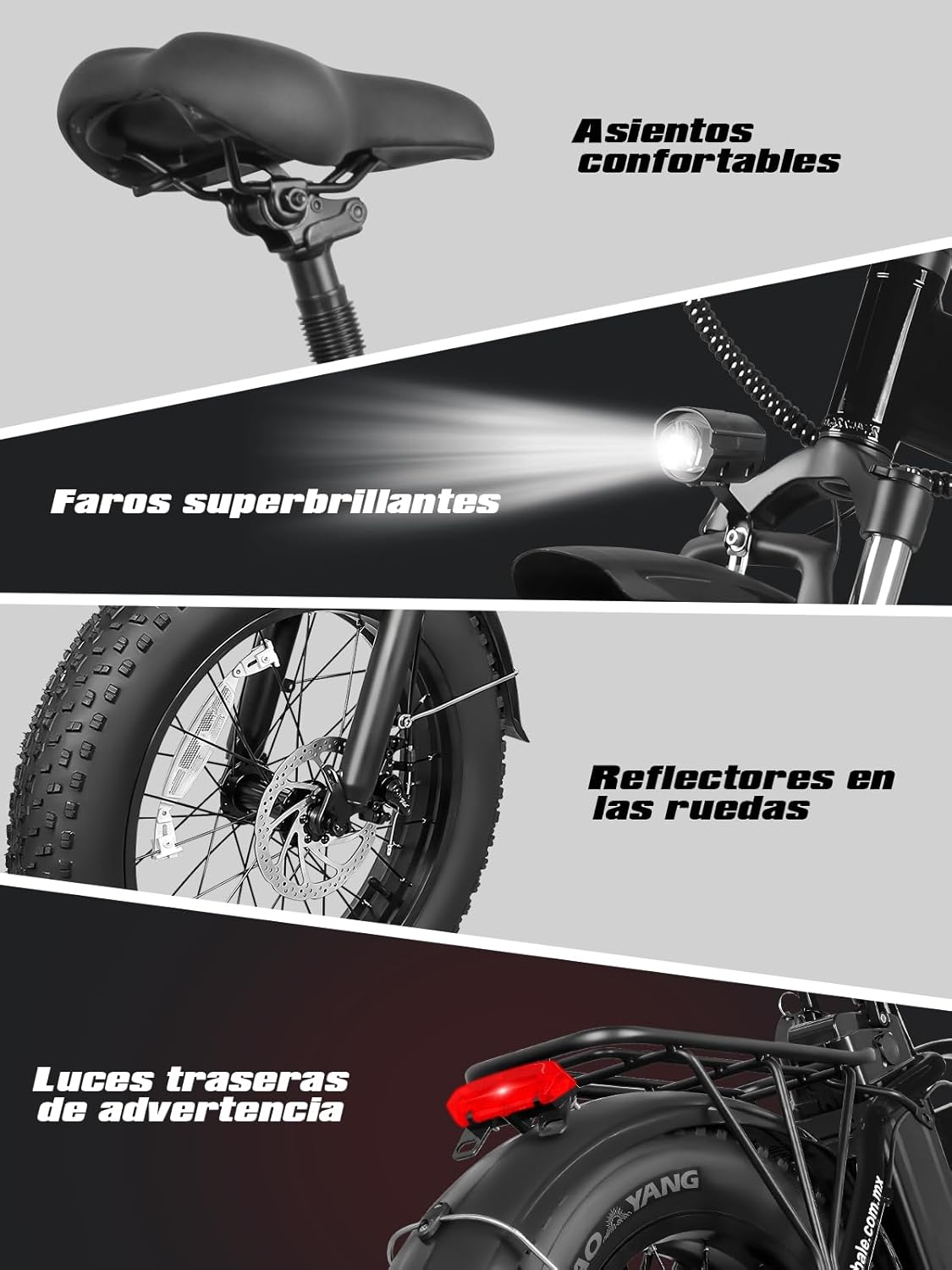 HONEYWHALE F6S Bicicleta Eléctrica Plegable para Adultos, Bicicleta de montaña de 7 Velocidades, Motor 900W-Max, Velocidad Máxima 45KM/H, Autonomía 50KM, Batería Extraíble (54.6V, 10.4AH)