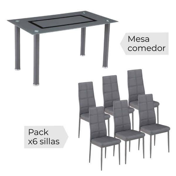 Juego de comedor Commodity Axiss Rectangular 6 sillas