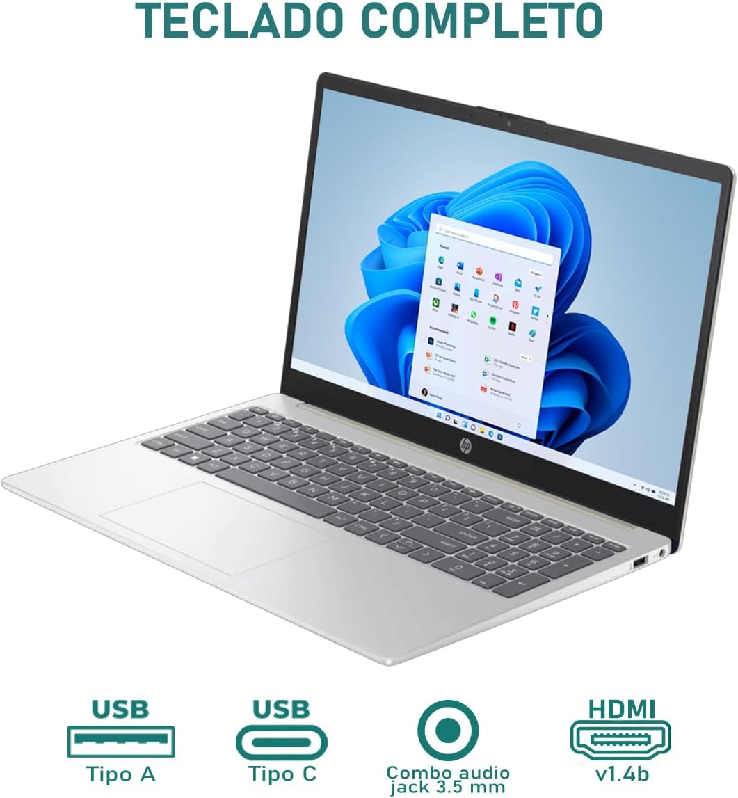 HP Laptop 15 Intel Core i5 1235U 16GB RAM 256GB SSD 15.6" Windows 11 Home Teclado en Ingles + Mouse DXT