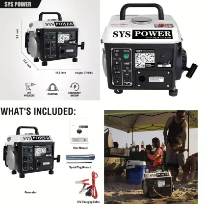 Generador portátil de 1000 W, generador pequeño para acampar al aire libre, ultraligero, compatible con la EPA