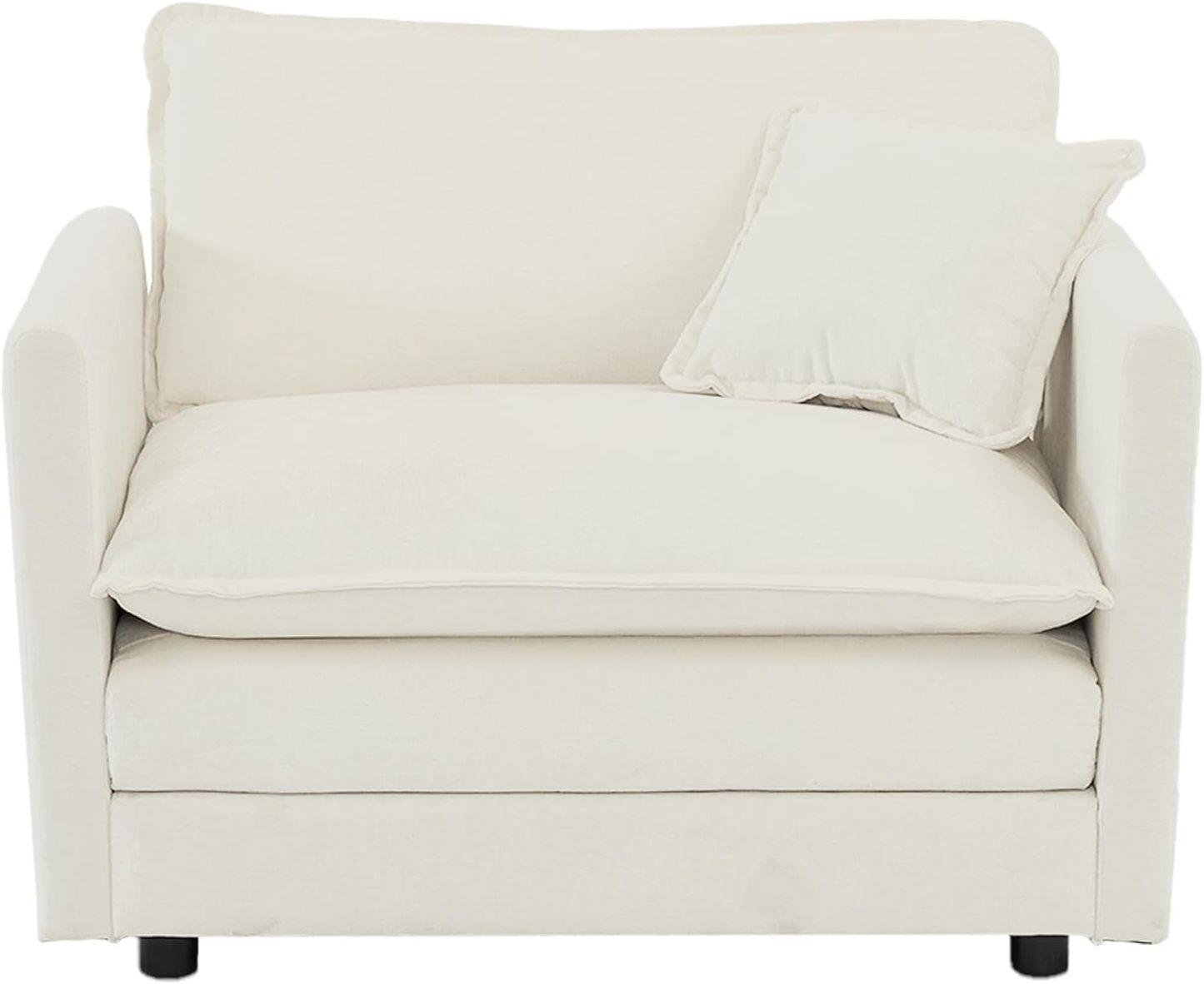 Neylory - Sofá de dos plazas con 2 almohadas para sala de estar, recámara, departamento, 2 plazas de felpilla para asiento profundo