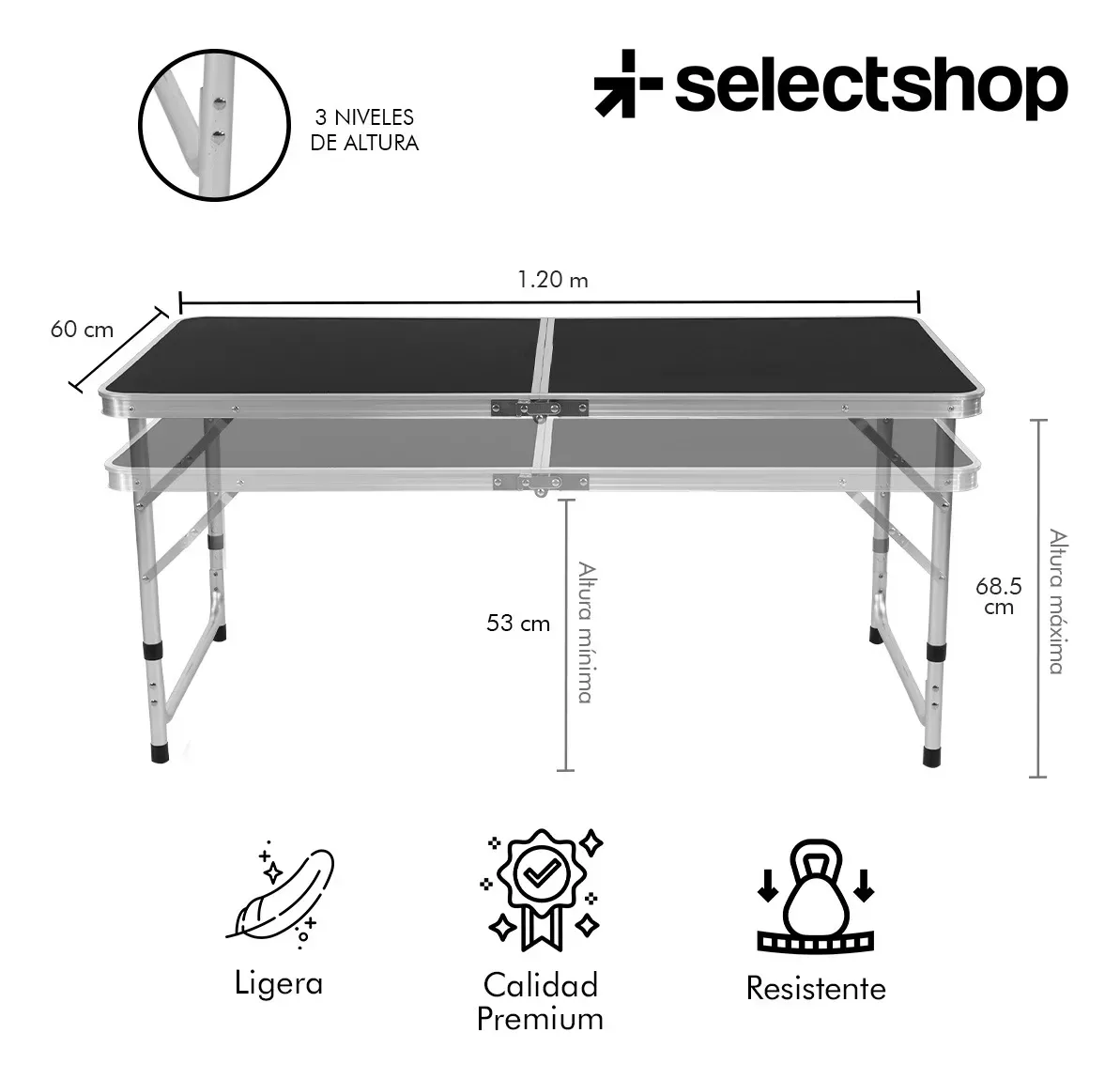 Mesa Plegable Tipo Portafolio 1.20 M Con 4 Sillas Portátiles-clavo