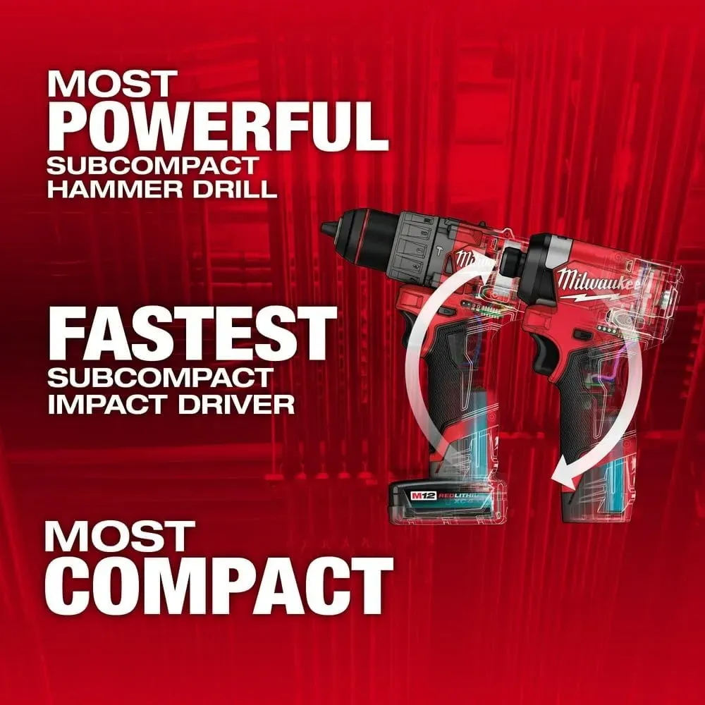Milwaukee M12 Fuel Kit Combinado De Taladro Percutor Inalámb