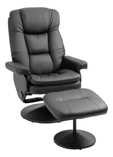 Homcom Sillón Reclinable Giratorio Con Otomana Piel Sintétic