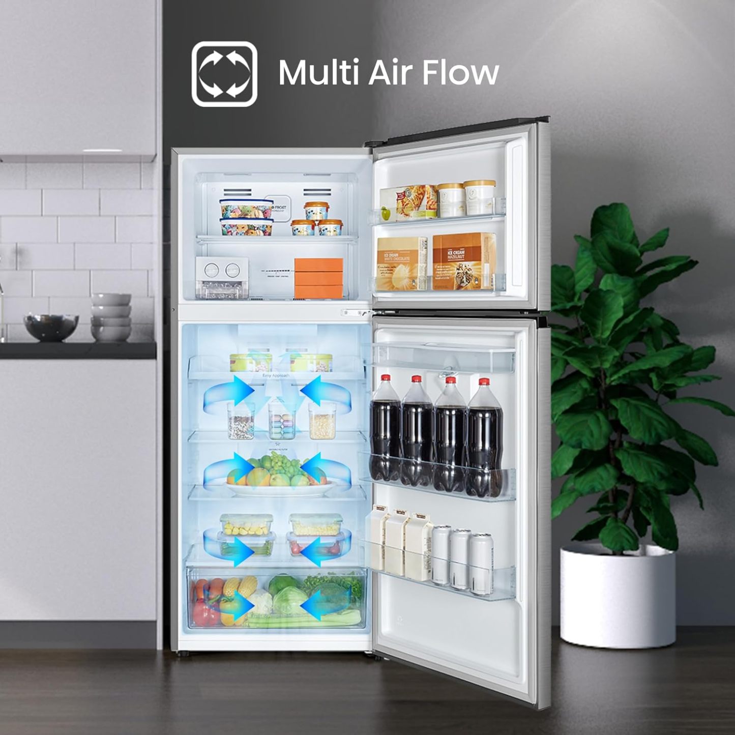 Refrigerador Top Mount Hisense 9 Pies Cúbicos Tecnología No Frost RT90N6WKX2
