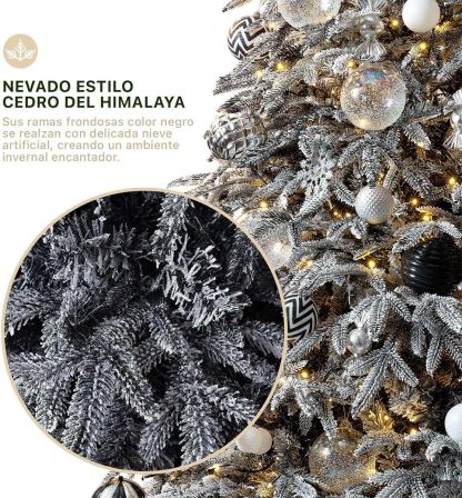 ESQUIMAL Árbol de Navidad Escarchado Ramas PVC y PE, Cedro del Himalaya Frondoso (Verde Nevado, 1.8 m)