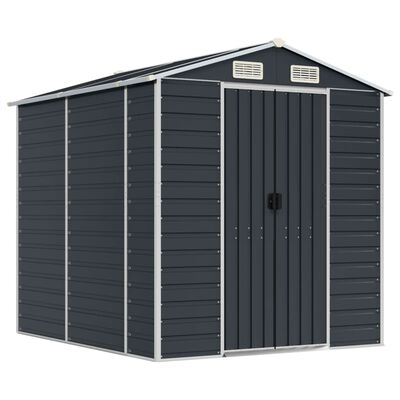 Cobertizo de jardín acero galvanizado marrón claro 191x215x198 cm