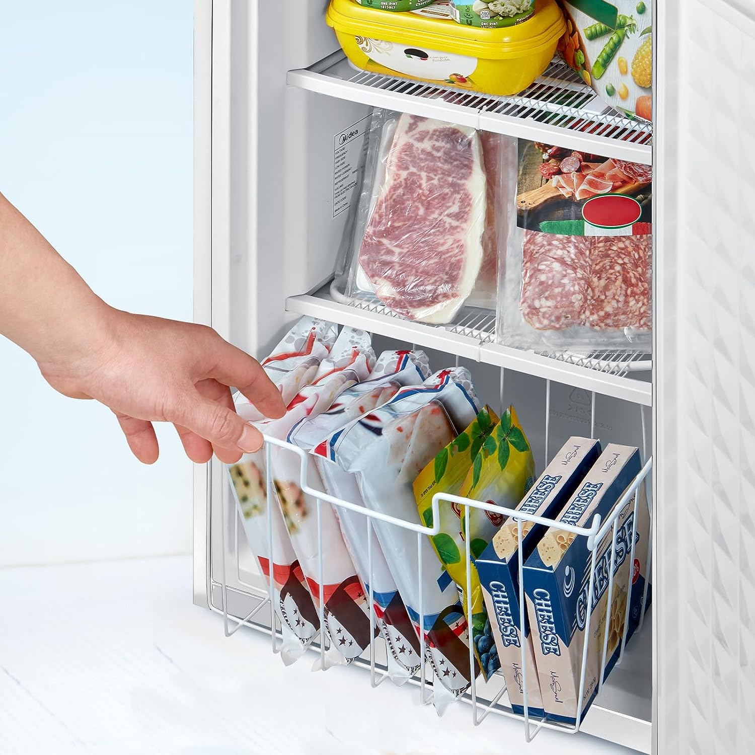 Midea WHS-109FW1 Refrigerador vertical, 3.0 pies cúbicos, blanco-----Abridor de botellas