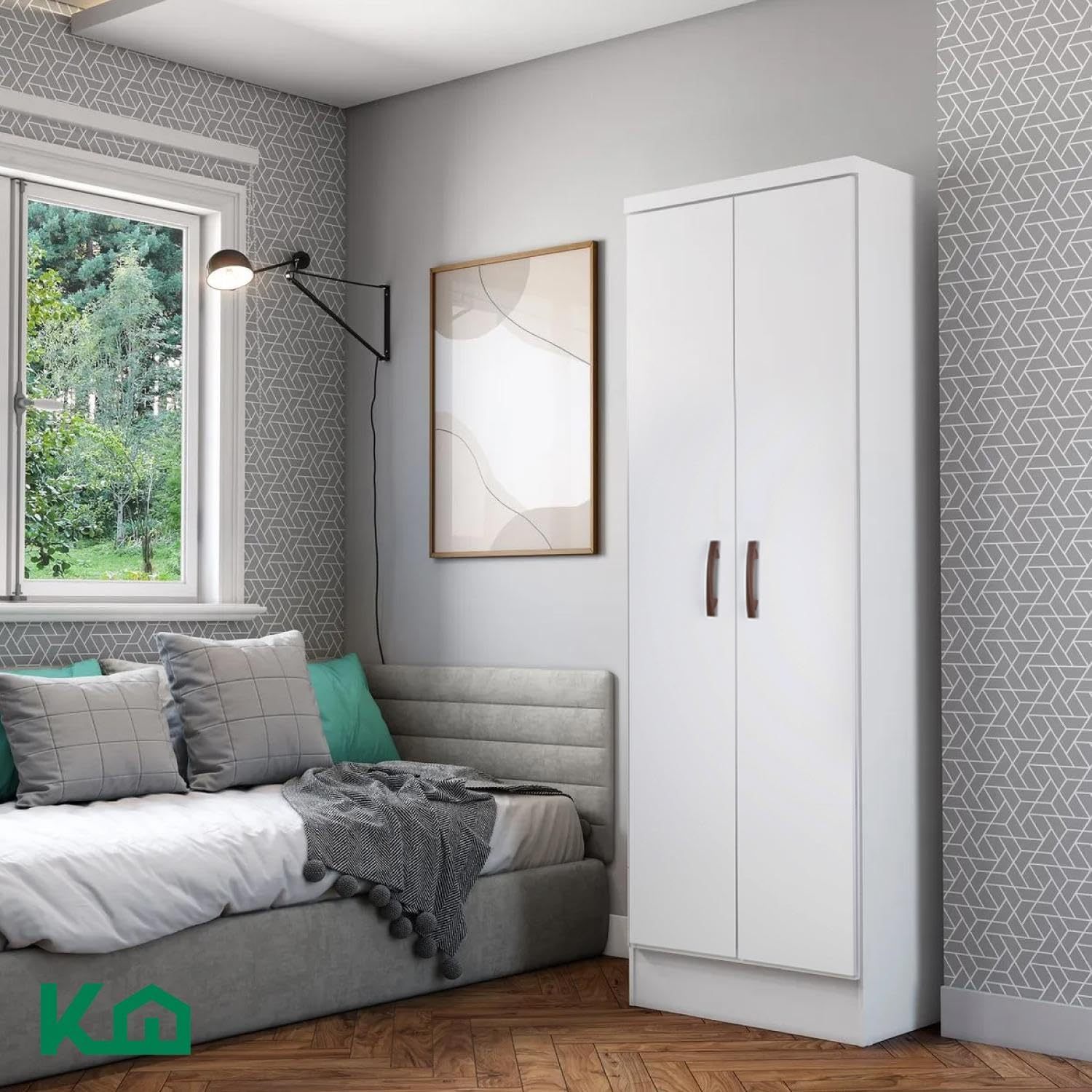 Kingshouse | Ropero De 6 Puertas con 2 Cajones – Color Café – Barra para Colgar – Estructura MDP – Mueble Organizador De Ropa – Armario para Casa, Recámara y Hogar