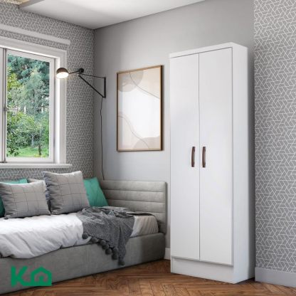Kingshouse | Ropero De 6 Puertas con 2 Cajones – Color Café – Barra para Colgar – Estructura MDP – Mueble Organizador De Ropa – Armario para Casa, Recámara y Hogar