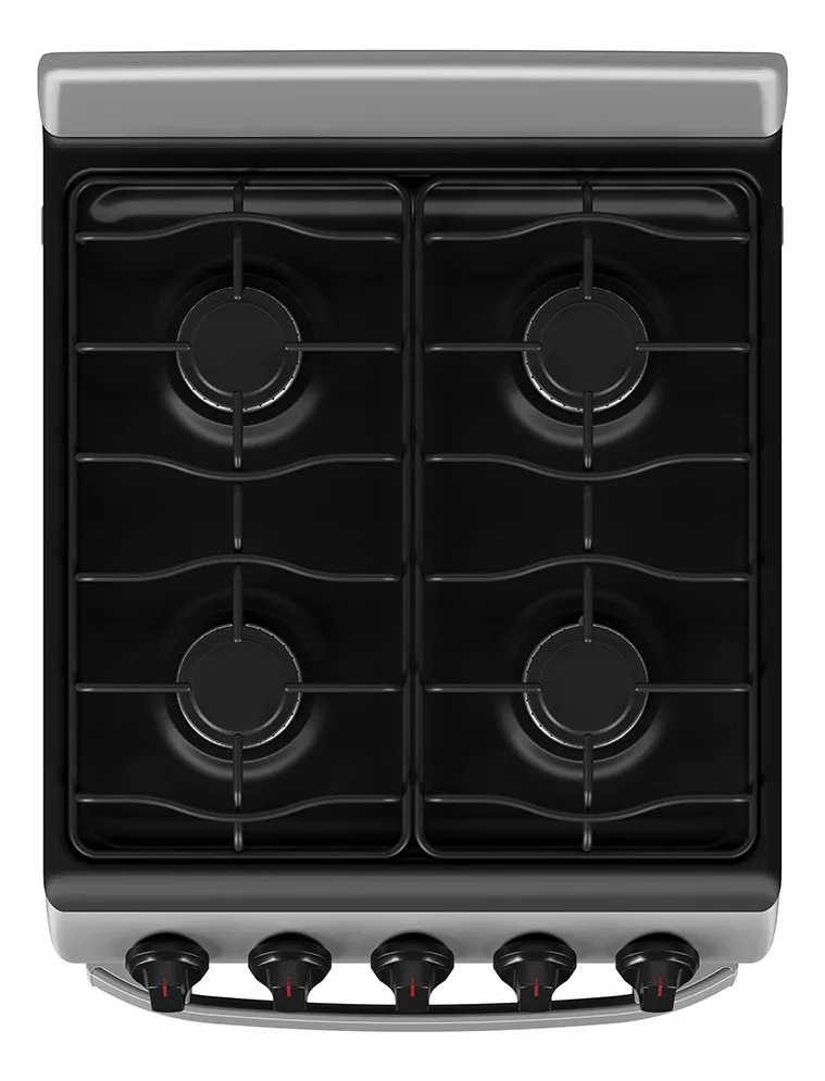 Estufa Mabe Em5032baps1 A Gas 4 Quemadores Plateada 120v Puerta Con Visor