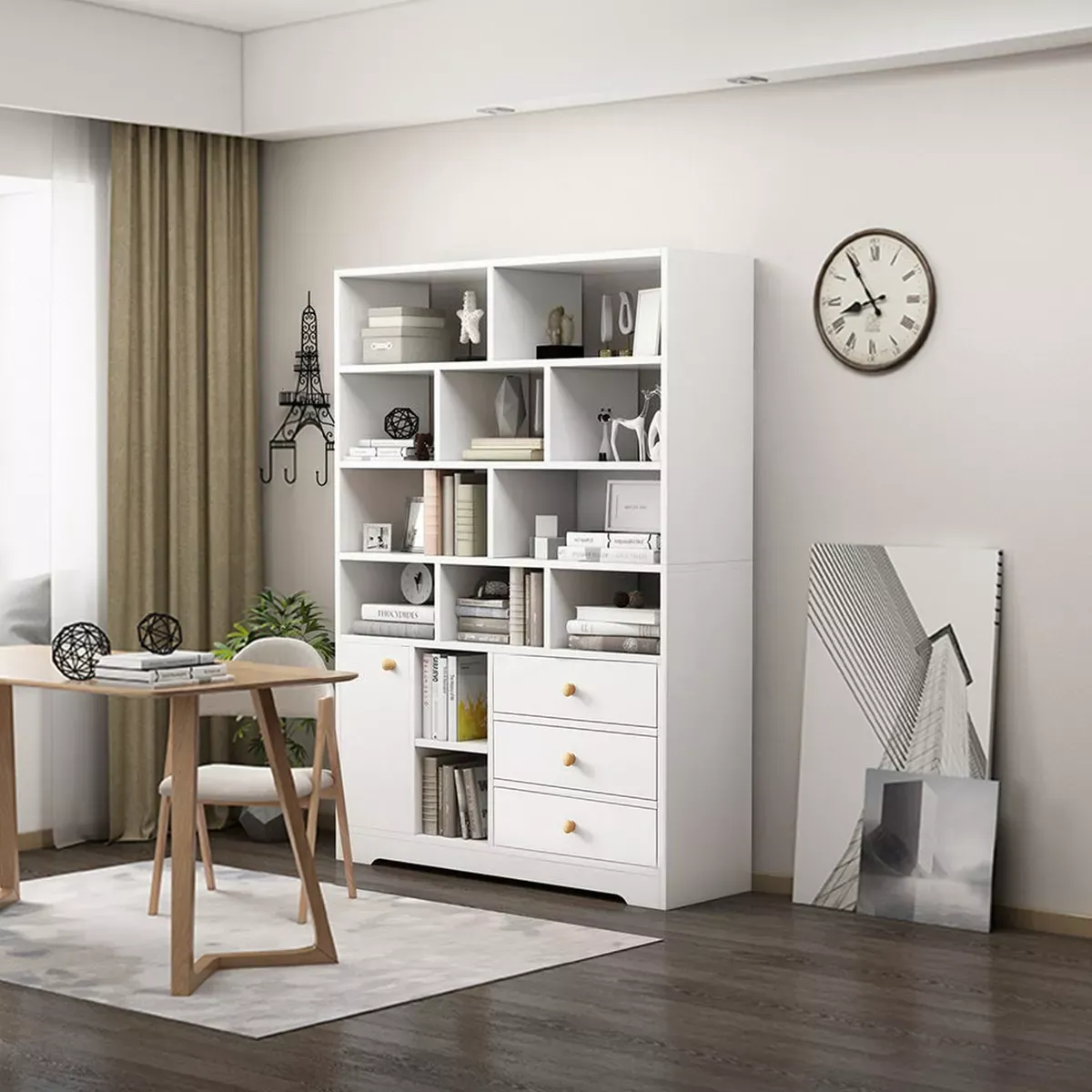 Librero - Estante- Diseño Minimalista With 3 Drawers 2 Door