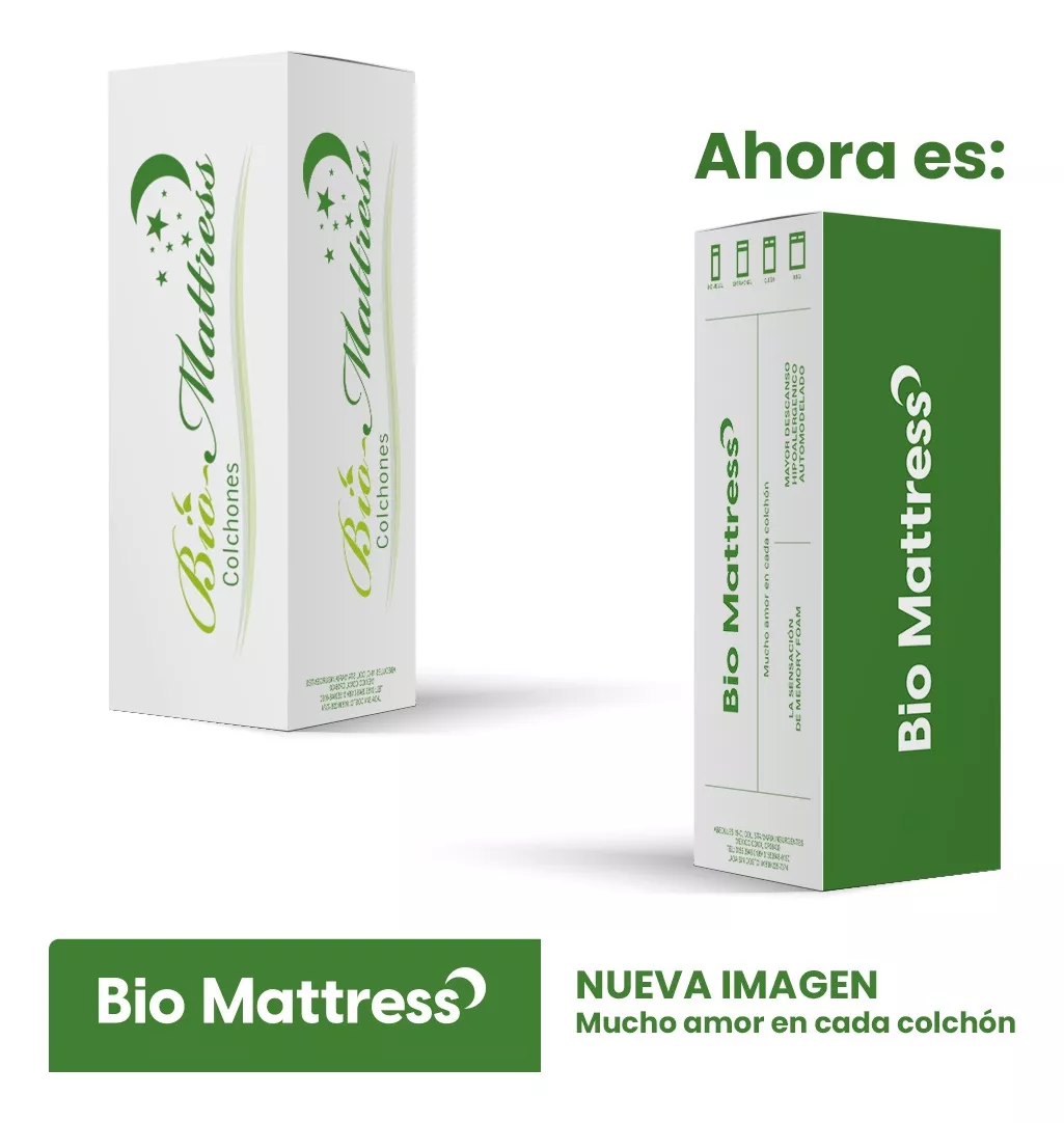 Colchon Queen Size Bio Cotton Memory Foam Bio Mattress Color Blanco-almohada