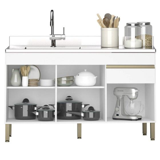 Mueble Mostrador 3 Puertas con Fregadero 150cm Lina K02 Supremo - Mpozenato