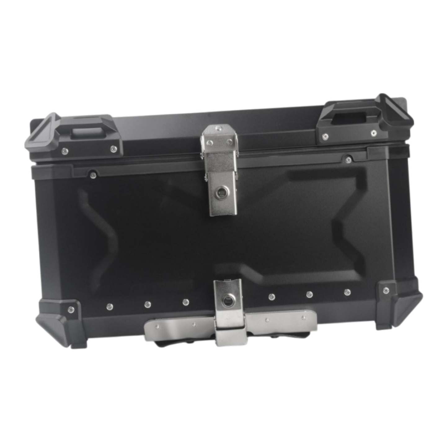 Baúl de motocicleta genérico, caja trasera, organizador de aluminio a prueba de golpes, caja para casco, baúl de almacenamiento de equipaje para 45L Plata