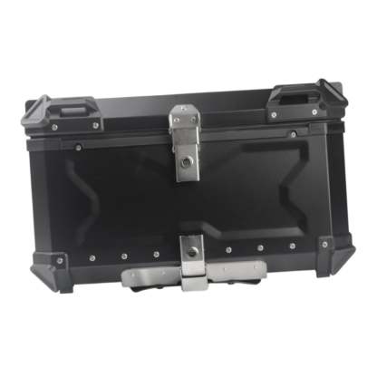 Baúl de motocicleta genérico, caja trasera, organizador de aluminio a prueba de golpes, caja para casco, baúl de almacenamiento de equipaje para 45L Plata