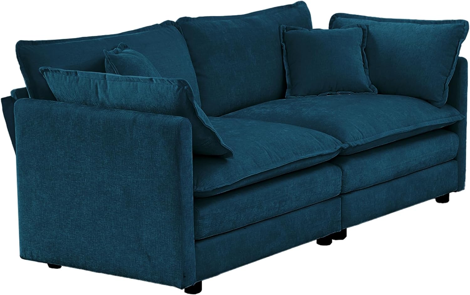 Neylory - Sofá de dos plazas con 2 almohadas para sala de estar, recámara, departamento, 2 plazas de felpilla para asiento profundo