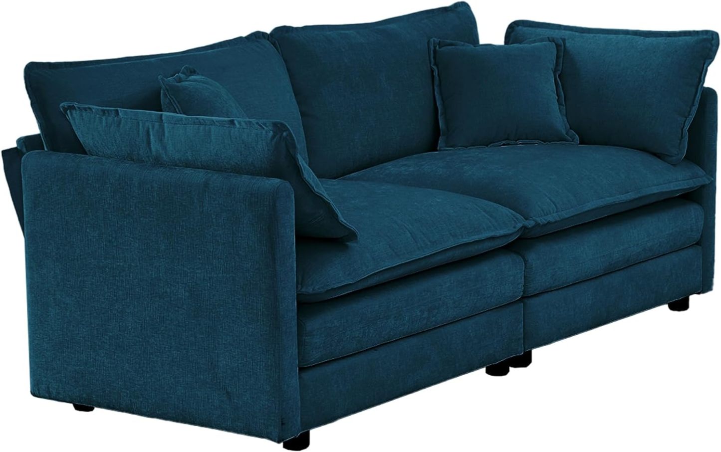 Neylory - Sofá de dos plazas con 2 almohadas para sala de estar, recámara, departamento, 2 plazas de felpilla para asiento profundo