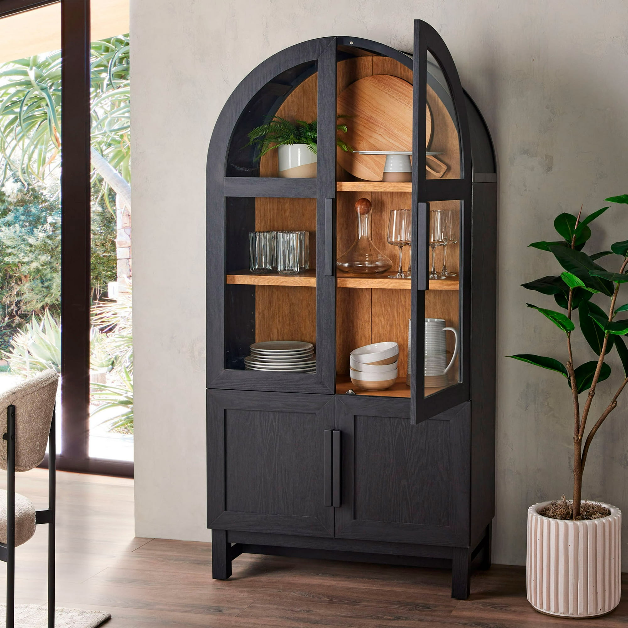 Gabinete de cocina Juliet de arco redondeado, negro intenso, de Better Homes & Gardens