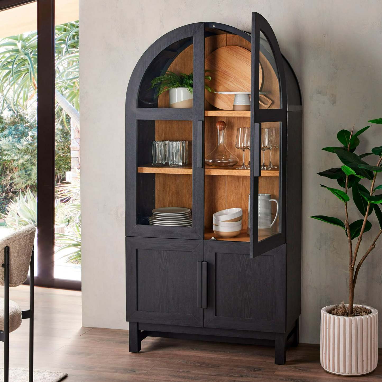 Gabinete de cocina Juliet de arco redondeado, negro intenso, de Better Homes & Gardens