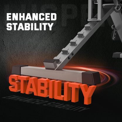 Lusper - Banco de pesas ajustable plegable, banco de entrenamiento estable de 660/800 libras, diseño de protección extendido para cabeza y cuello, 3 segundos de plegado rápido, multiusos para