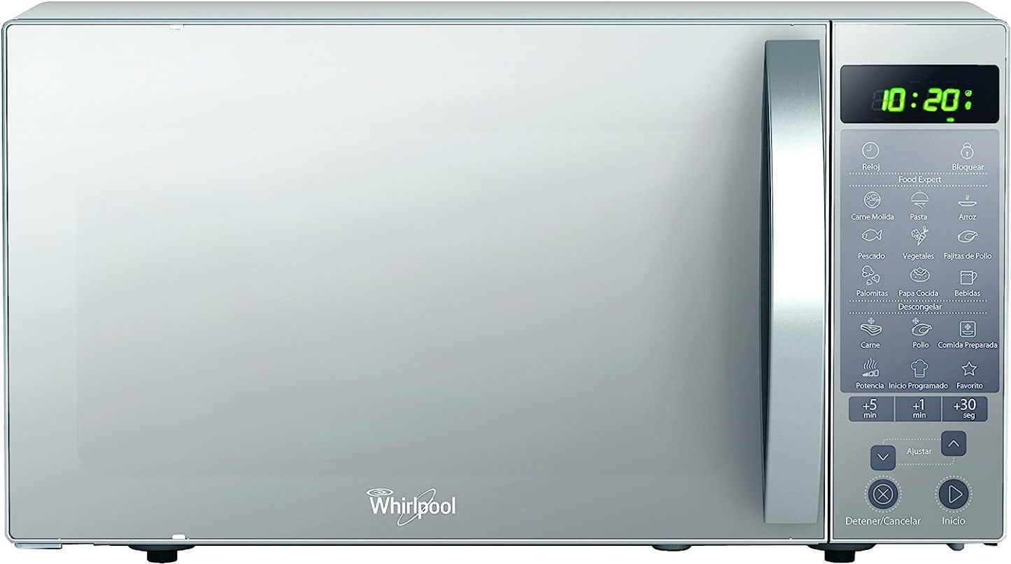 Whirlpool WM1211D Horno de Microondas con 1.1 Pies Cúbicos, Plata + Cuisinart - C77WTR-15P Juego de cuchillos clásico forjado de triple remache, Set de 15 piezas, blanco