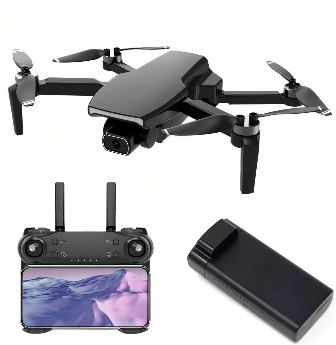 Binden - Drone Profesional B19 EIS, C¨¢mara 2K, Sensor de Flujo ptico, GPS, Bar¨®metro, Quadcopter con Control Remoto, Funciones Inteligentes, 21 minutos de Vuelo - Gris Claro